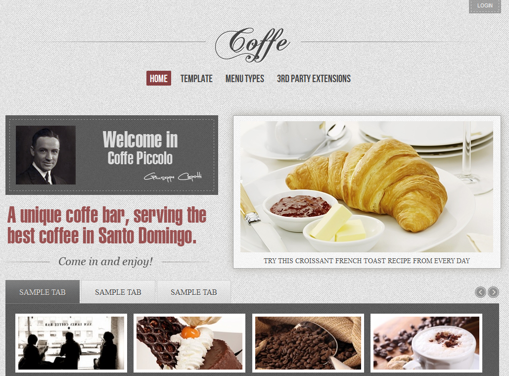 GK Coffe - шаблон для Joomla 1.5 кулинарной тематики