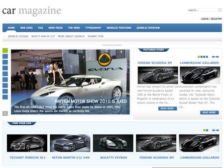 GK Car Magazine - шаблон для автомобильного сайта на Joomla 1.5