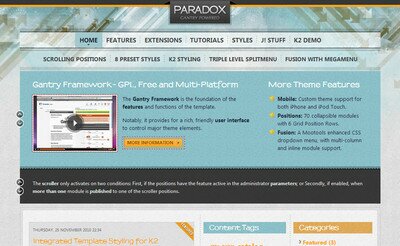 RT Paradox - динамичный и интерактивный шаблон