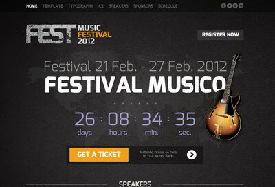 GK Fest - шаблон Joomla для создания сайта событий и мероприятий