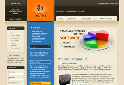 BT Ingeno - шаблон Joomla для бизнес сайта