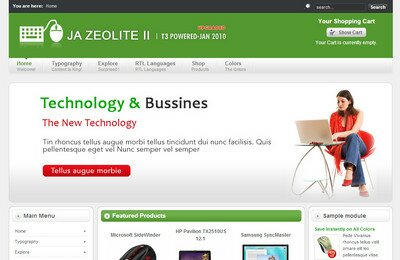 JA Zeolite II - мощный шаблон интернет-магазина
