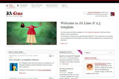 JA Lime - шаблон для онлайн журнала
