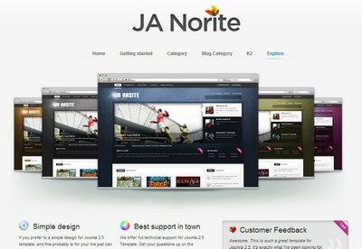 JA Norite - шаблон для сайта портфолио