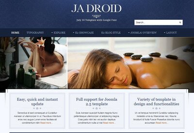JA Droid - шаблон для сайта салона красоты