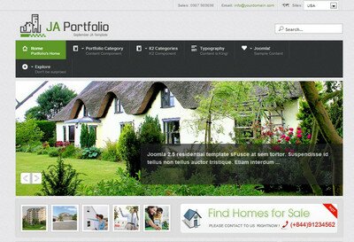JA Portfolio - шаблон для сайта агенства недвижимости