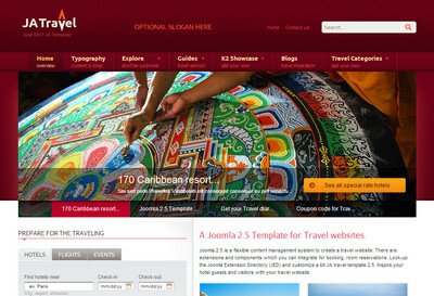 JA Travel - шаблон для сайта о туризме