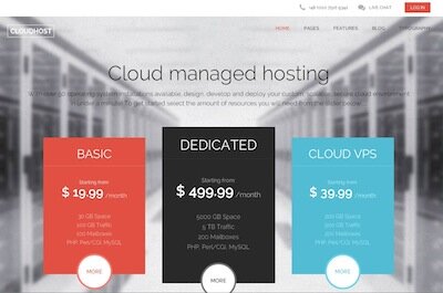 GK CloudHost - шаблон для хостинг компании